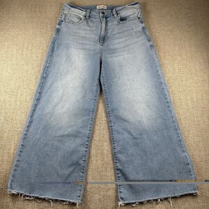 Sneak Peek Jeans Womens 28 High Rise Wide Leg Light Wash Blue Denim Cropped